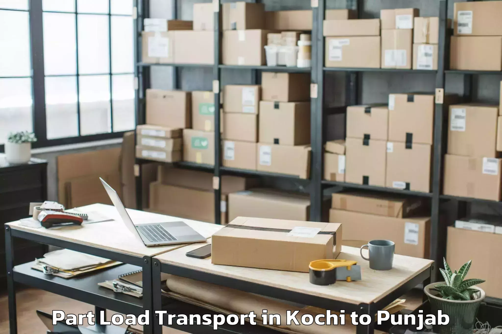 Expert Kochi to Sunam Part Load Transport